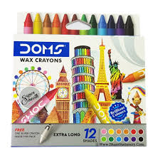 DOMS, Wax Crayons - EXTRA LONG | Set of 12